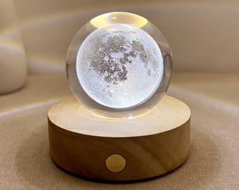 Benutzerdefinierte Mond Nachtlicht, Luna Globe Lampe, personalisierte Schreibtischleuchte, Planet Ball Nachtlampe, Raumdekor, Valentinstag Geschenke, Kinderzimmer Dekor