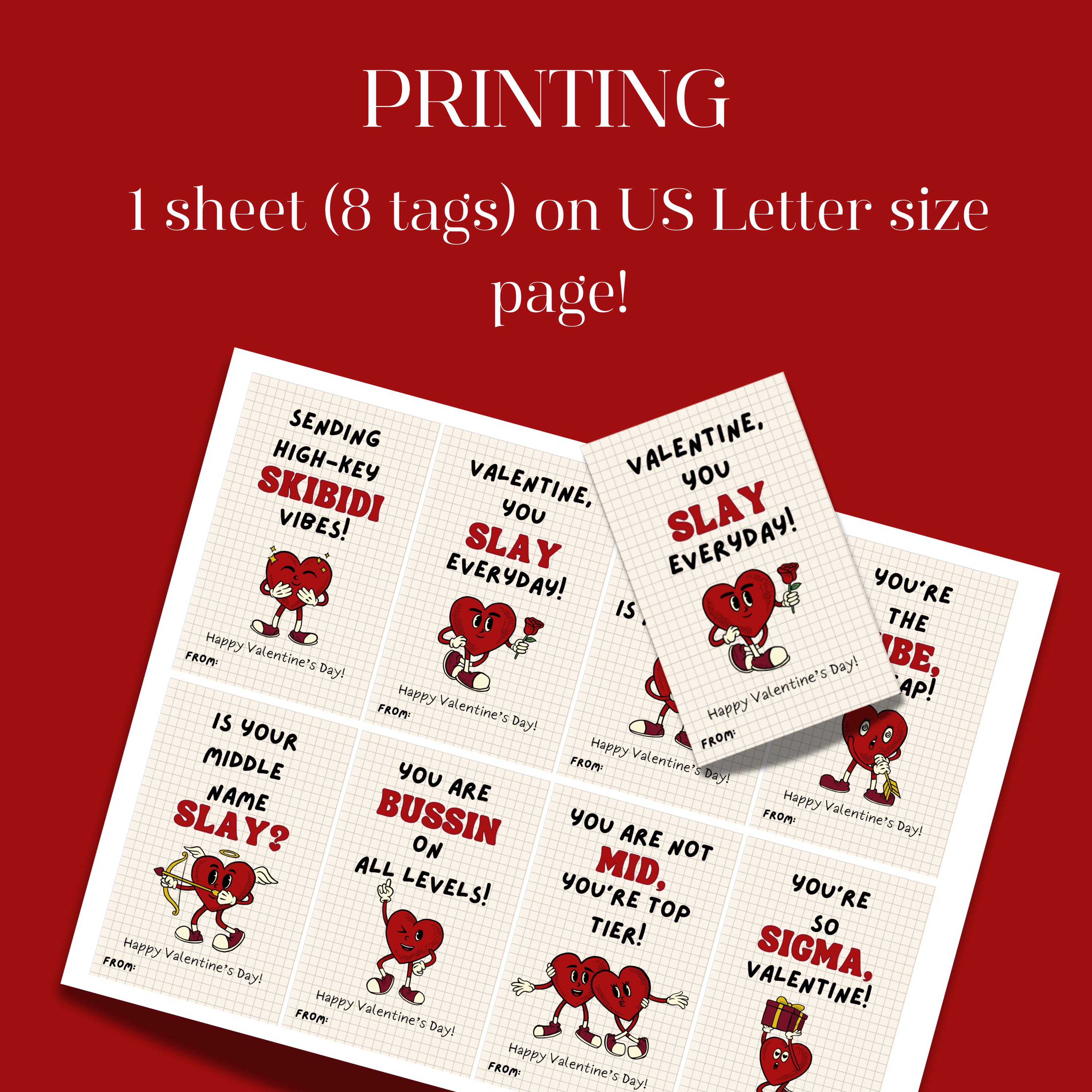 Gen Z Valentine Cards for Kids & Teens, Funny Slay Rizz Valentines ...