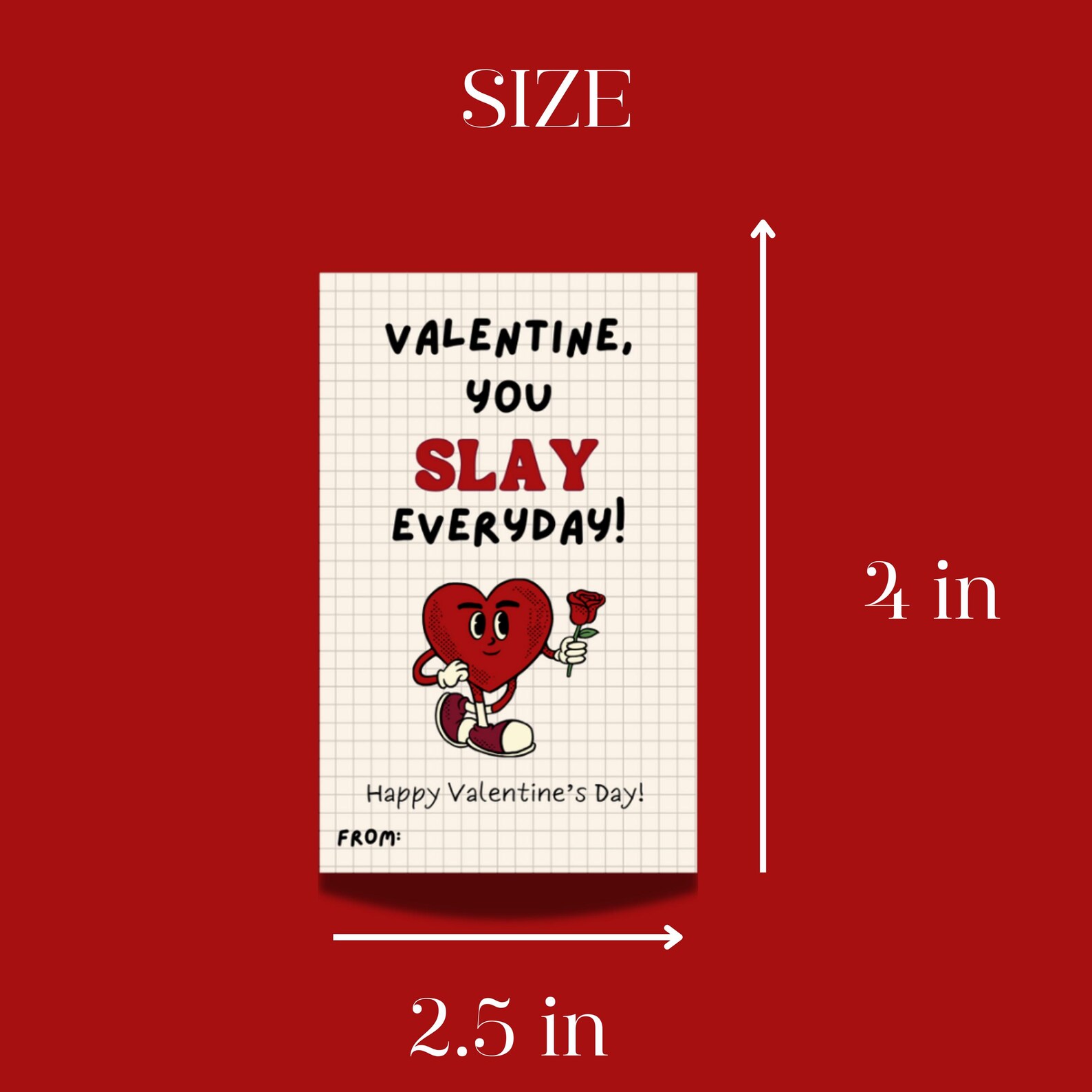 Gen Z Valentine Cards for Kids & Teens, Funny Slay Rizz Valentines ...