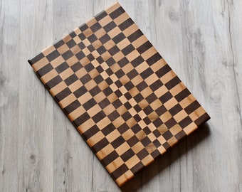 Endgrain Cutting Board - Maple and Walnut - Maple and Walnut Cutting Board - Wood Cutting Board - Butcher Block - Serving Board - 12x17Inch