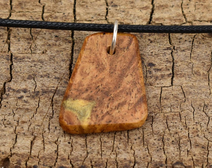 Handmade River Tamarind Burl Wood Pendant Necklace - Adjustable 18-20 inch