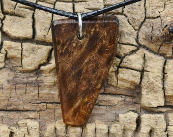 Caribbean Rosewood Burl Wood Pendant Necklace - Handmade Wood Pendant - Rare Wood Necklace - 1 Wood Pendant - 18-20inch Adjustable