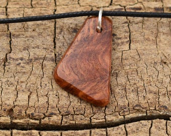 SE Asian Rosewood Burl Wood Pendant Necklace - Handmade Wood Pendant - Rare Wood Necklace - 1 Wood Pendant - 18-20inch Adjustable
