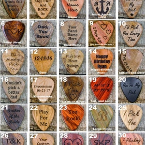 Wood Guitar Pick Pickslay's Guitar Pick Collection Handmade Wooden Guitar Pick Custom/ Personalized Guitar Pick 1 Wooden Guitar Pick image 4