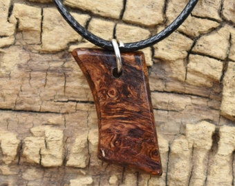 Honduran Rosewood Burl Wood Pendant Necklace - Handmade Wood Pendant - Rare Wood Necklace - 1 Wood Pendant - 18-20inch Adjustable