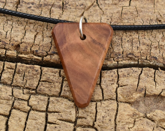 Bimble Box Burl Wood Pendant Necklace: Handmade Adjustable Necklace