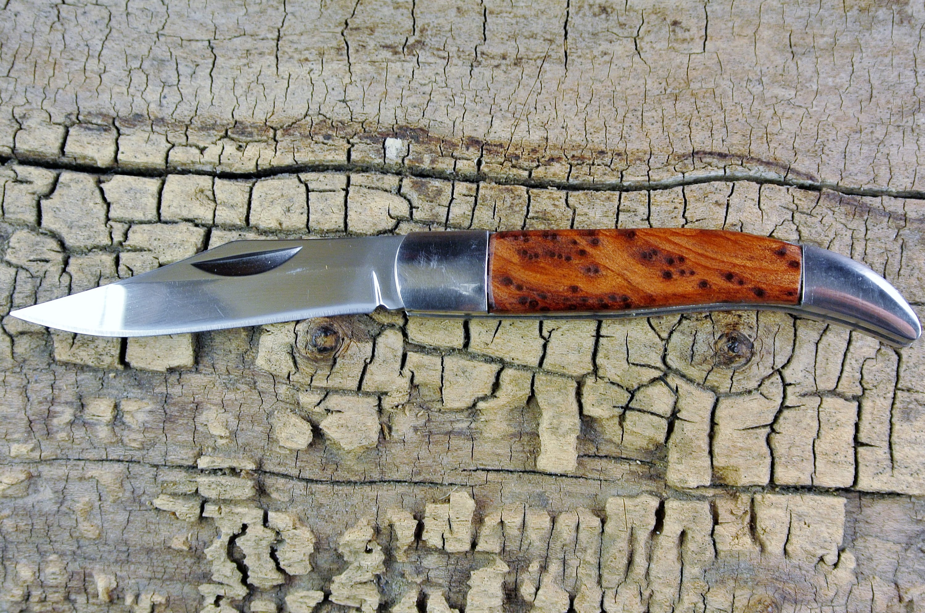 Pocket Knife with Wood Handle Redwood Burl Wooden Handle Wood
