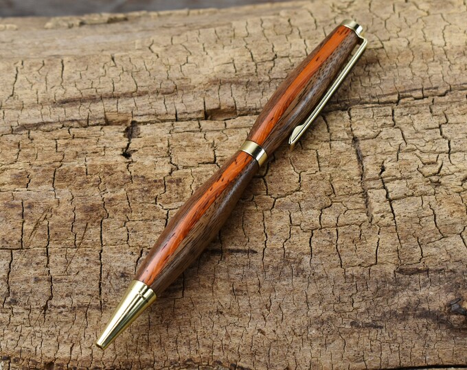 Walnut & Padauk Multi-Wood Pen - 24kt Gold Finish