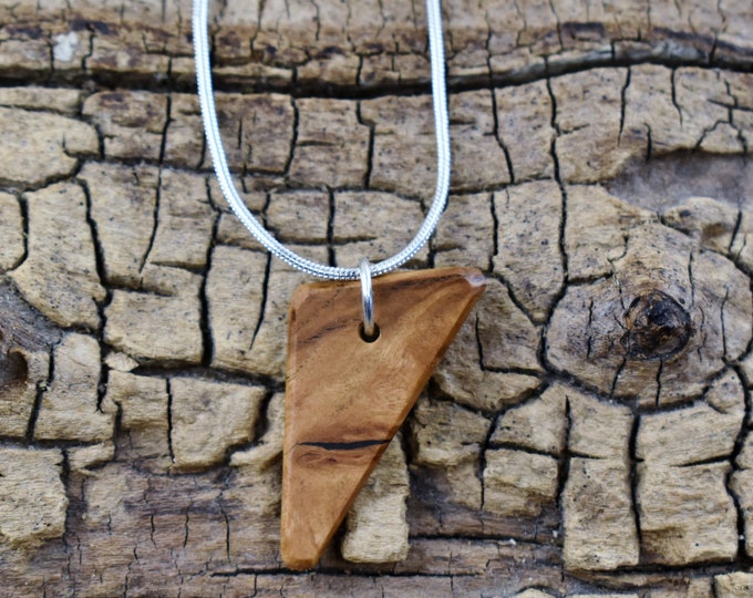 Handmade Coolibah Burl Wood Pendant Necklace - Rare Australian Wood, 20 inch Chain