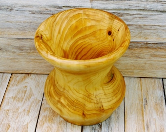Wooden Vase - Dry Vase -  Cedar Log Vase  - Wood Carving - Hand Carved Wooden Vase -Decorative Vase-Rustic Vase