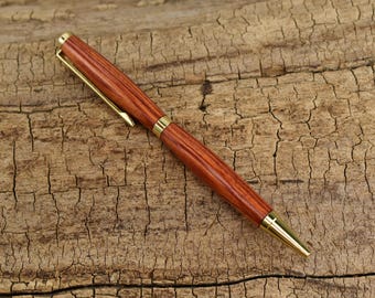Tulipwood Pen – Slimline Twist | Gold-Plated Finish