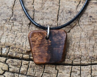 Honduran Rosewood Burl Wood Pendant Necklace - Handmade Wood Pendant - Rare Wood Necklace - 1 Wood Pendant - 18-20inch Adjustable