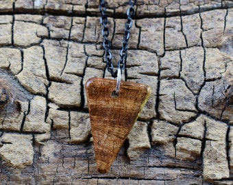 Mesquite Burl Pendant Necklace - Handmade Wood Pendant - Wood Necklace - 18 inch Long Chain