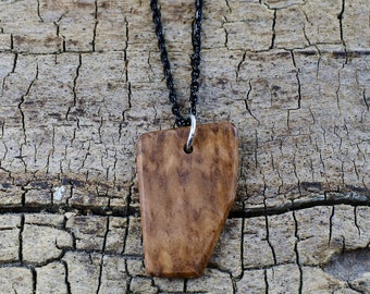 Bimble Box Burl Wood Pendant Necklace - Handmade Wood Pendant - Rare Australian Burl Wood Necklace - 1 Wood Pendant - 18inch Long Chain
