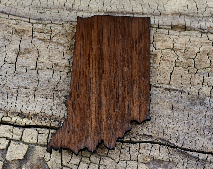 Laser Cut Walnut State Magnet: Indiana
