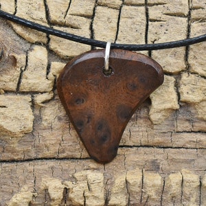 Walnut Burl Wood Pendant Necklace - Handmade Wood Pendant - Wood Necklace - 1 Wood Pendant - 18-20inch Adjustable