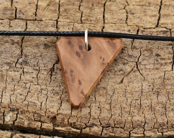 Australian Corrugata Burl Wood Pendant Necklace - Handmade Wood Pendant - Rare Wood Necklace - 1 Wood Pendant - 18-20inch Adjustable