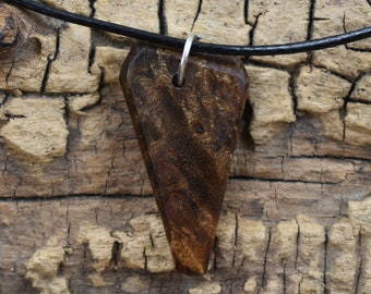 Caribbean Rosewood Burl Wood Pendant Necklace - Handmade Wood Pendant - Rare Wood Necklace - 1 Wood Pendant - 18-20inch Adjustable