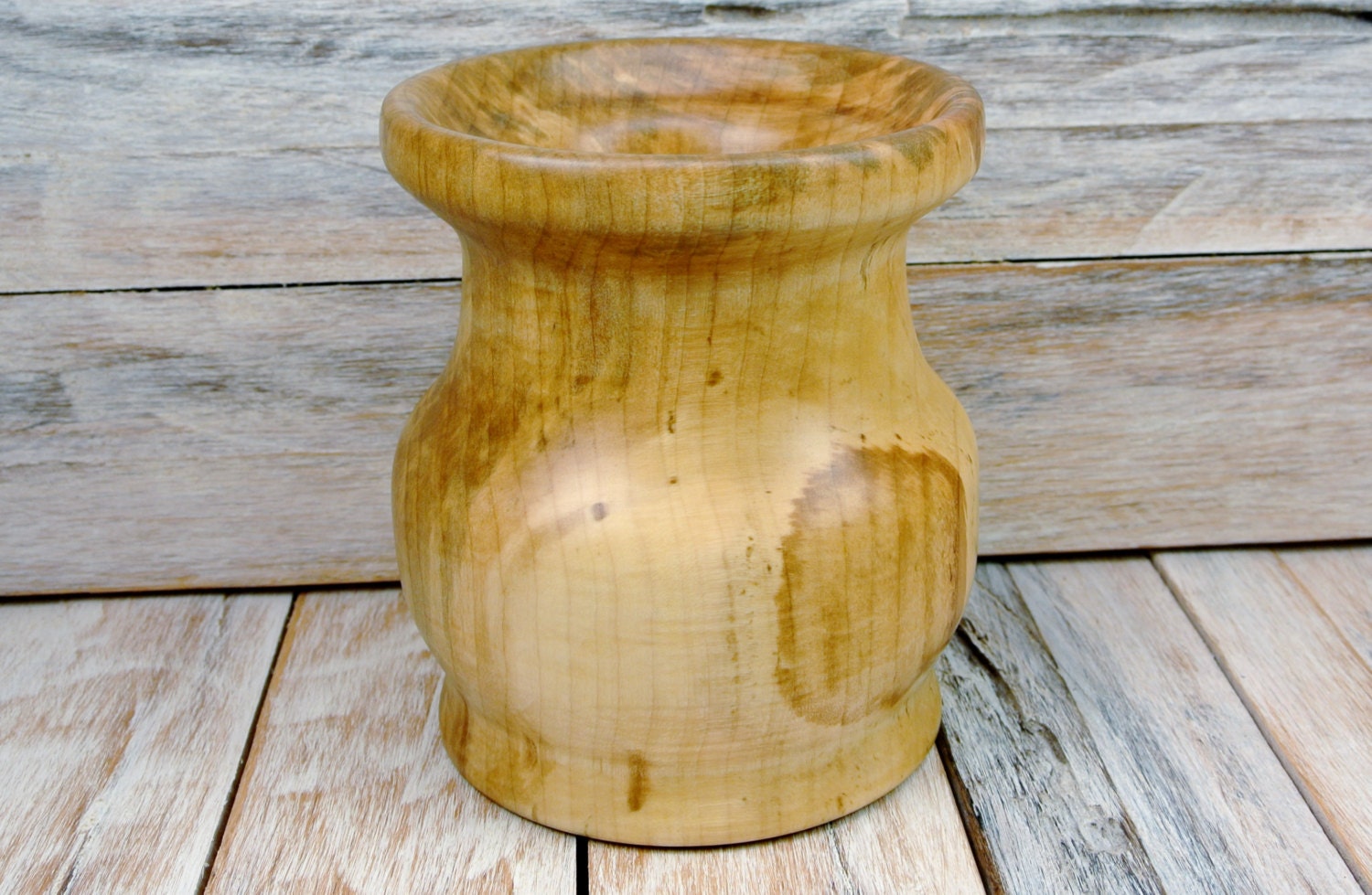 Wooden Vase Dry Vase Figured Maple Wood Carving