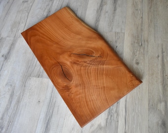 Figured Cherry Cutting Board  - Cutting Board - Live Edge Board - Solid Slab of Figured Cherry - Serving Board - 20 5/8 inches long