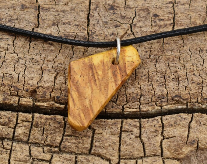 Handmade River Tamarind Burl Wood Pendant Necklace - Adjustable 18-20 inch
