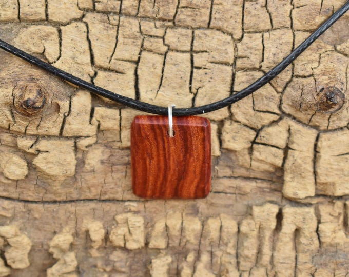 Brazilian Tulipwood Pendant Necklace - Adjustable 18-20 inch