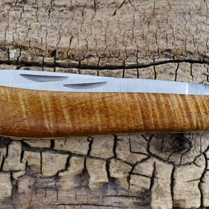 Pocket Knife with Wood Handles Curly Acacia Classic Two Blade Trapper Engraving Option Available Gift for Men image 3