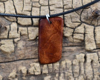 Lilac Burl Wood Pendant Necklace - Handmade Wood Pendant - Rare Wood Necklace - 1 Wood Pendant - 18-20inch Adjustable