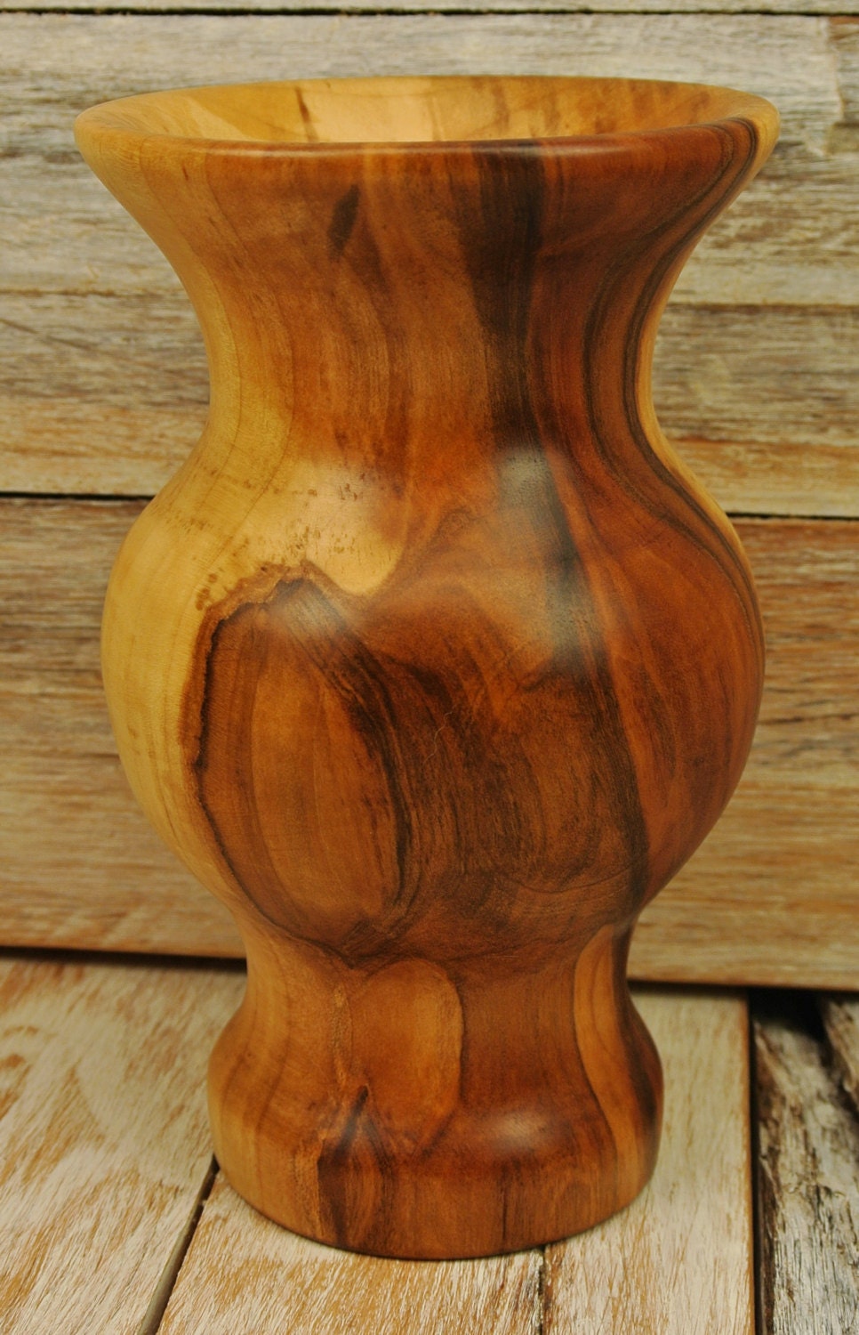 Wooden Vase Dry Vase Figured Maple Wood Carving Hand Carved