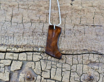 Philippine Ebony Burl Wood Pendant Necklace - Handmade Wood Pendant - Rare Burl from the Philippines Wood Necklace - 20 inch Long Chain