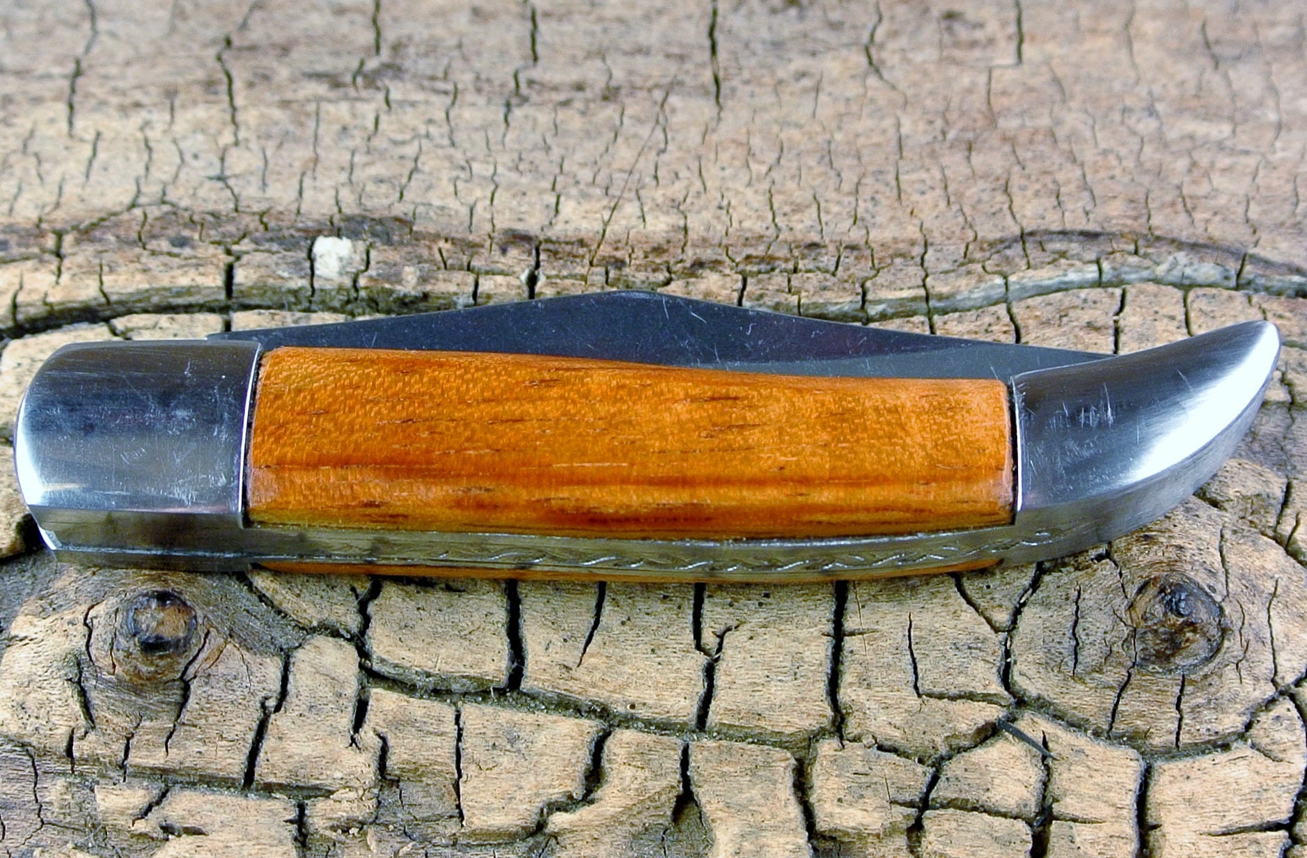 Pocket Knife with Wood Handle Hawaiian Koa Wooden Handle Wood