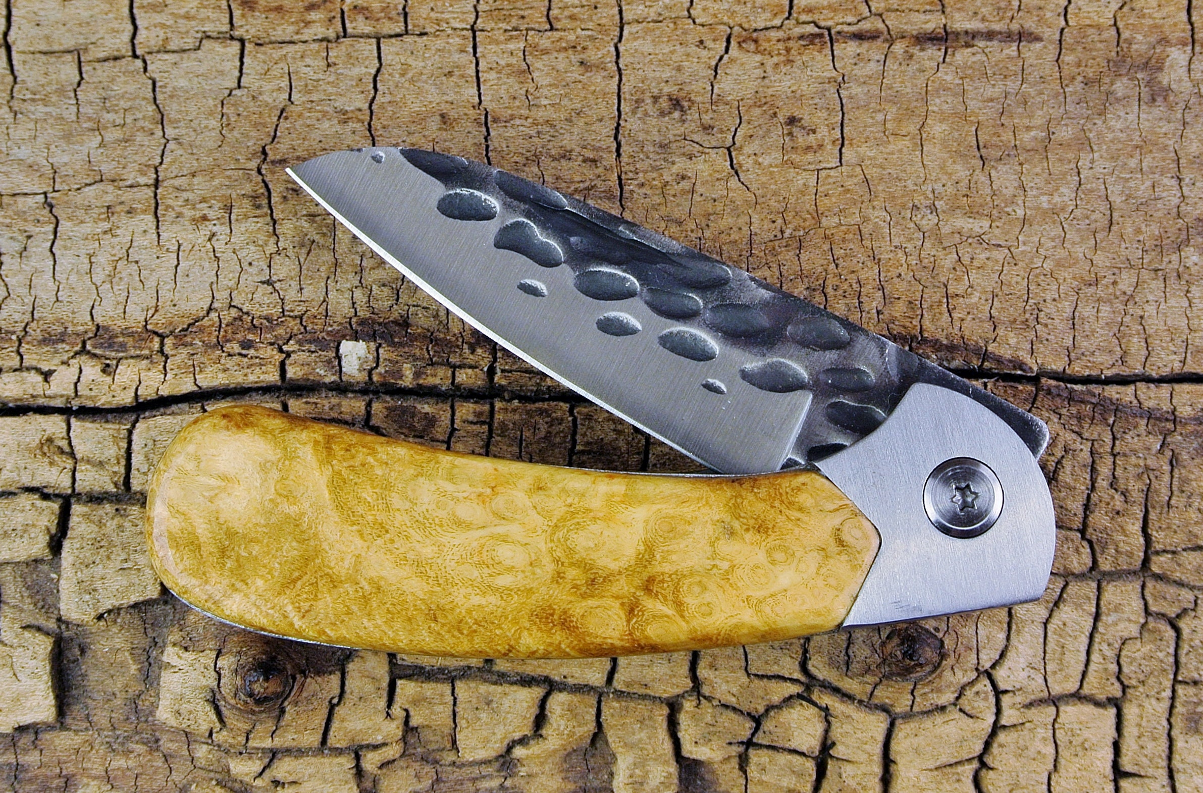 Pocket Knife with Wood Handle Black Locust Burl Wooden Handle Wood Pocket Knife Best Man