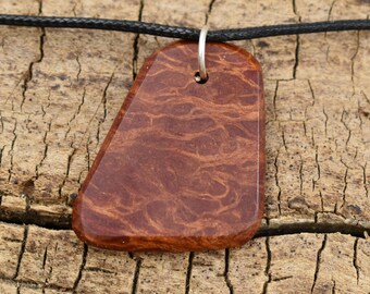 Australian Sheoak Burl Wood Pendant Necklace - Handmade Wood Pendant - Rare Wood Necklace - 1 Wood Pendant - 18-20inch Adjustable