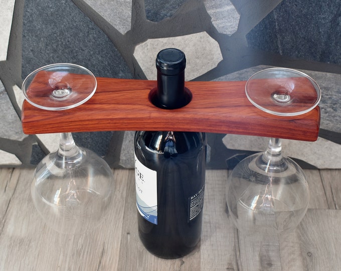 Handmade Wooden Wine Glass Holder Caddy