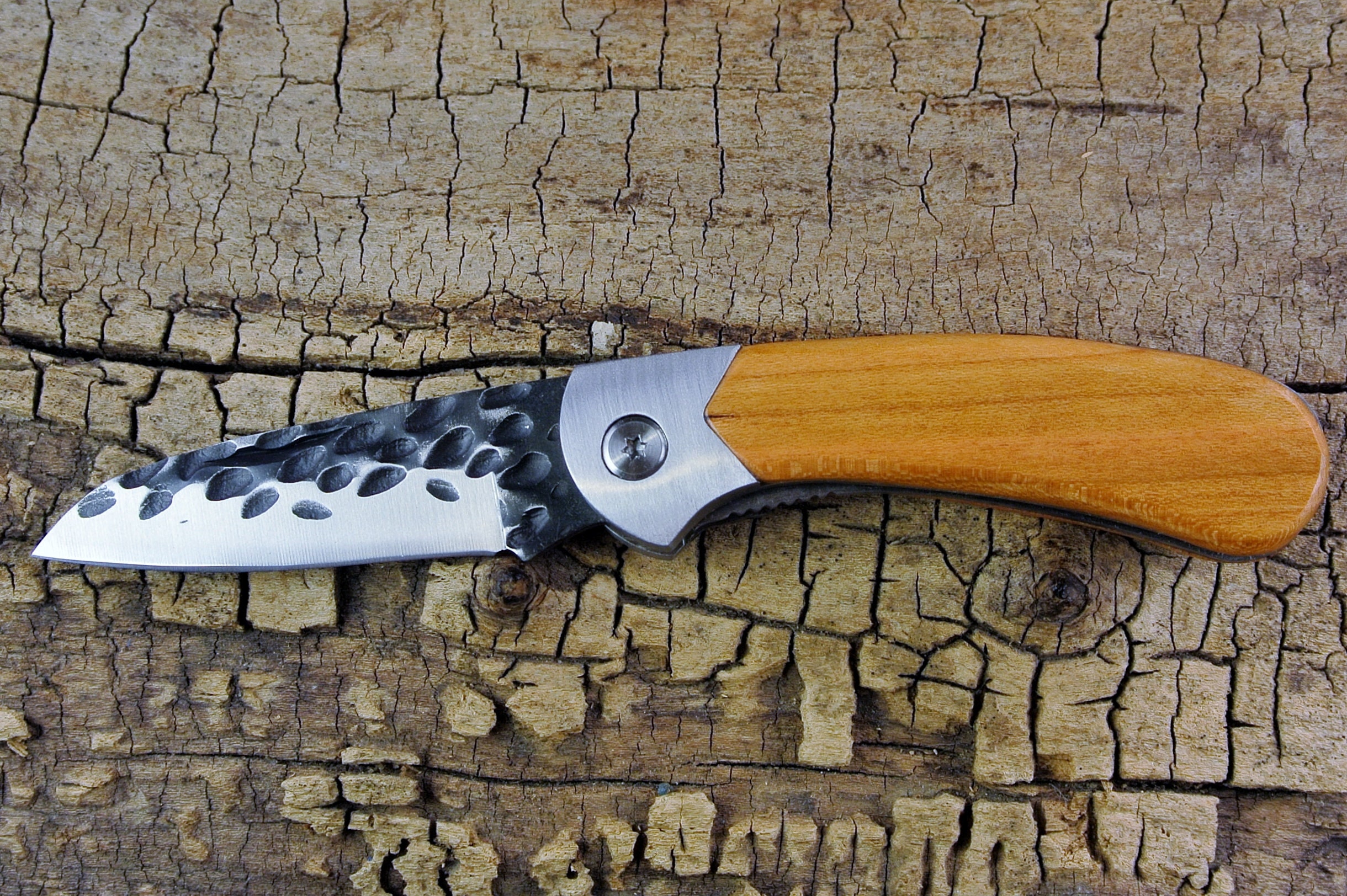 Pocket Knife with Wood Handle Cherry Wooden Handle Wood Pocket