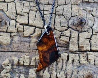 Ironwood Burl Wood Pendant Necklace - Handmade Wood Pendant - Rare Burl Wood Necklace - 1 Wood Pendant - 18 inch Long Chain