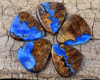 Resin Wood Guitar Pick - Caribbean Rosewood Burl Resin Wood Guitar Pick - Handmade Guitar Pick - Pick Your Pick - 1 Resin Wood Guitar Pick