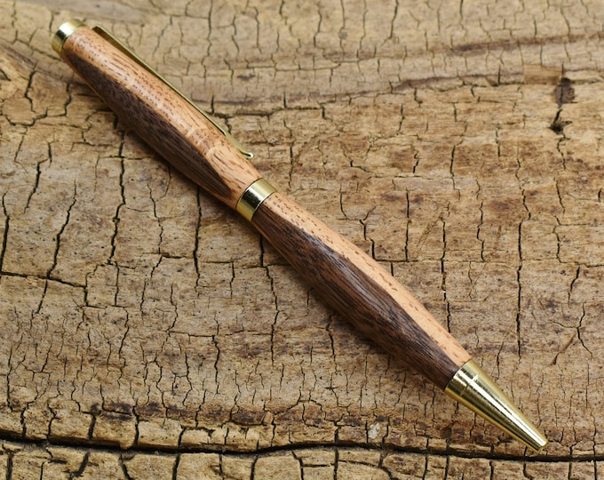 Walnut & Oak Burl Multi-Wood Pen with 24kt Gold Finish