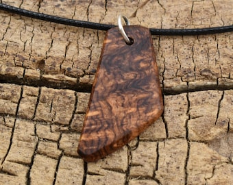 Honduran Rosewood Burl Wood Pendant Necklace - Handmade Wood Pendant - Rare Wood Necklace - 1 Wood Pendant - 18-20inch Adjustable