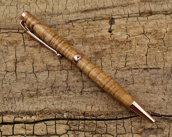 Curly Acacia Wood Pen - Wooden Pen - Groomsmen Gift - Father's Day Gift - Wedding Gift - Graduation Gift