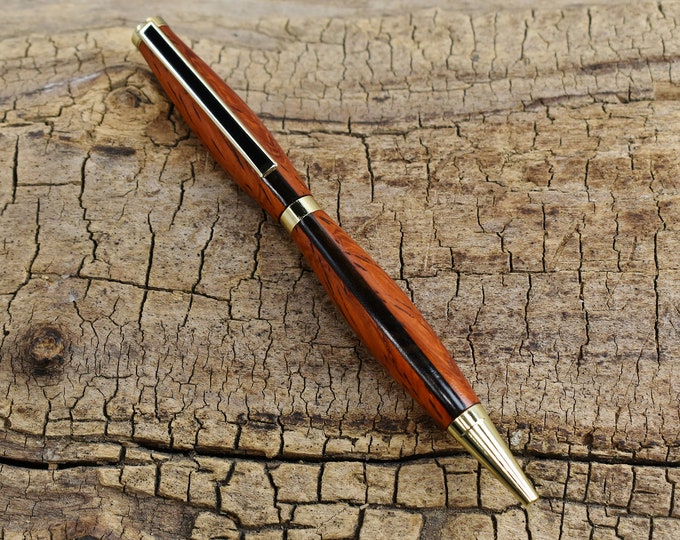 Padauk and Ziricote Multi-Wood Pen - 24kt Gold Finish