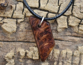 Honduran Rosewood Burl Wood Pendant Necklace - Handmade Wood Pendant - Rare Wood Necklace - 1 Wood Pendant - 18-20inch Adjustable