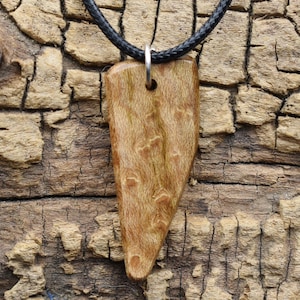Birdseye Maple Pendant Necklace - Handmade Wood Pendant - Wood Necklace - 1 Wood Pendant - 18-20inch Adjustable