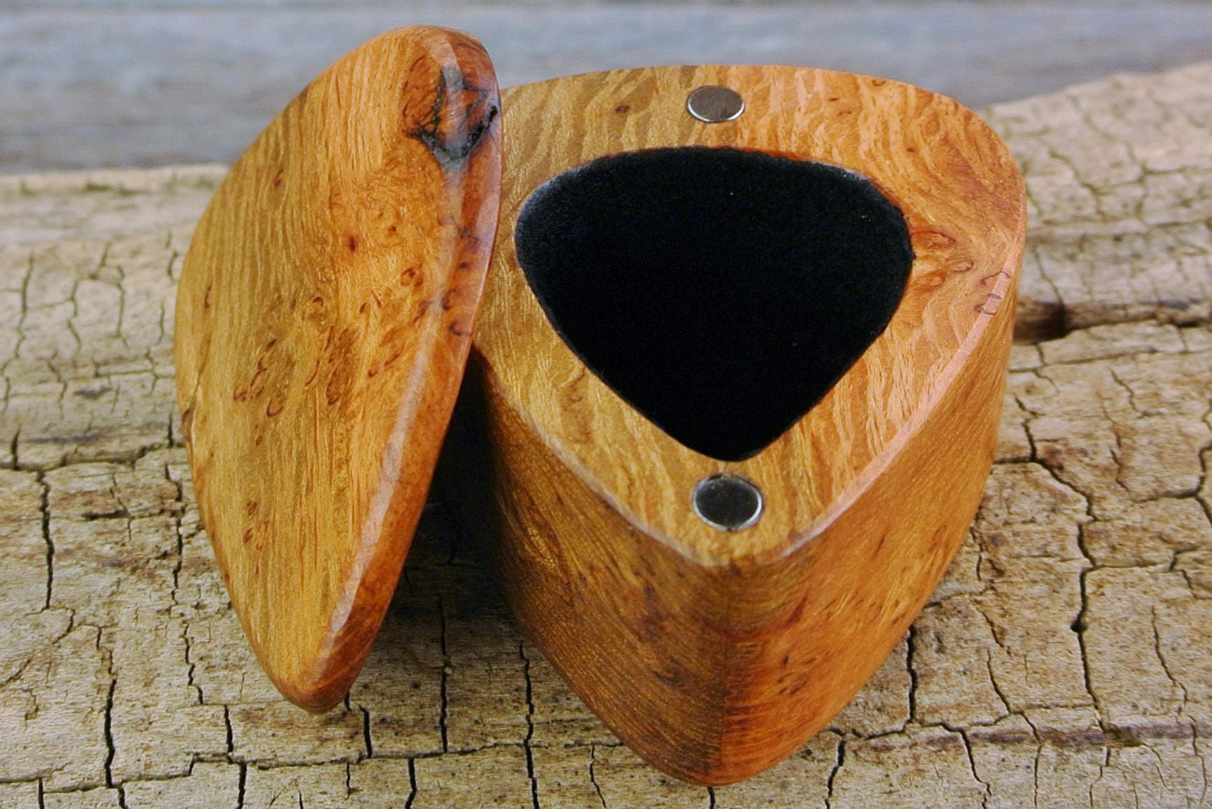 Sheoak Burl Guitar Pick Box Australian Wood Guitar Picks Shape Box