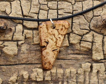 Hickory Burl Wood Pendant Necklace - Handmade Wood Pendant - Rare Wood Necklace - 1 Wood Pendant - 18-20inch Adjustable