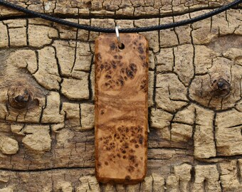 Black Ash Burl Wood Pendant Necklace - Handmade Wood Pendant - Wood Necklace - 1 Wood Pendant - 18-20inch Adjustable