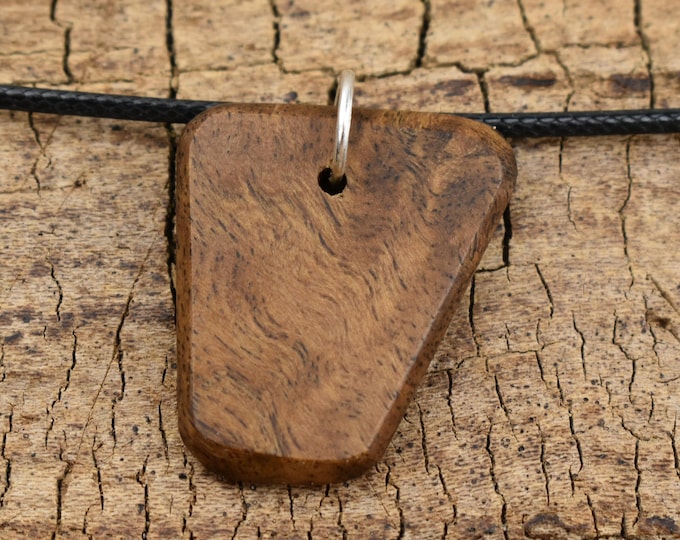 Handmade Sindora Burl Wood Pendant Necklace - Adjustable 18-20 inch