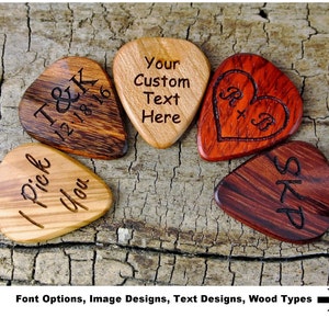 Wood Guitar Pick Pickslay's Guitar Pick Collection Handmade Wooden Guitar Pick Custom/ Personalized Guitar Pick 1 Wooden Guitar Pick image 6