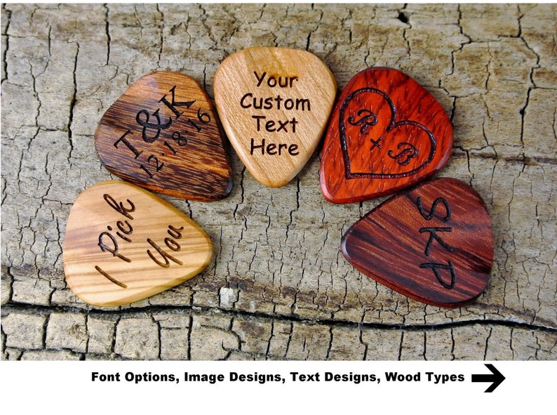 Wood Guitar Pick Pickslay's Guitar Pick Collection Handmade Wooden Guitar Pick Custom/ Personalized Guitar Pick 1 Wooden Guitar Pick image 6