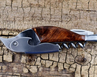 Corkscrew Bottle Opener - Honduran Rosewood - Groomsmen Gift - Wedding Gift